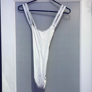 White Calvin Klein Crisscross straps bodysuit